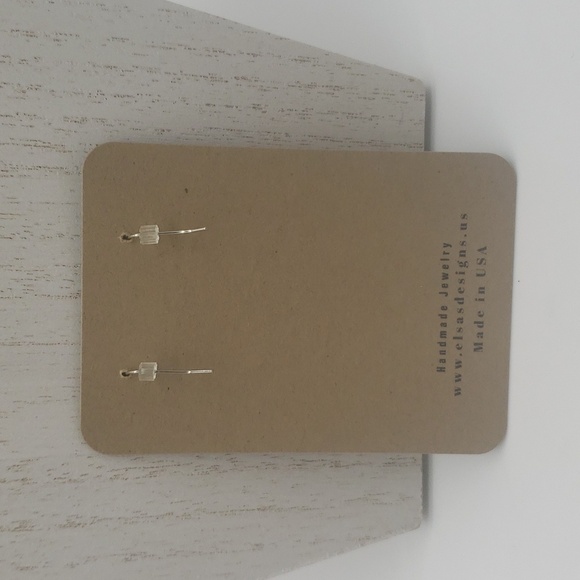 1591- Leopard Natural Stone Women's Handmade Earrings NWT - Picture 3 of 4